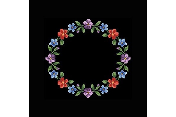 Дизайн (схема для вишивання) "Wreath of flowers (Вінок з квітів)" EP009